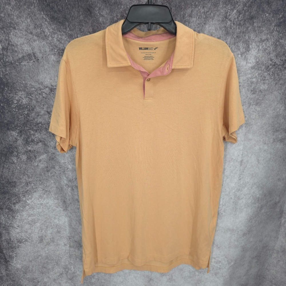 William Rast Polo Shirt Mens Medium Peach Casual Golf Short Sleeve Pima Cotton